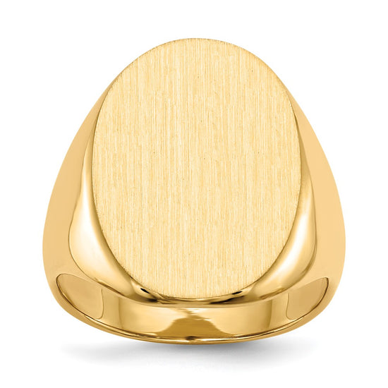 Gold Polished Tall Oval Signet Rings