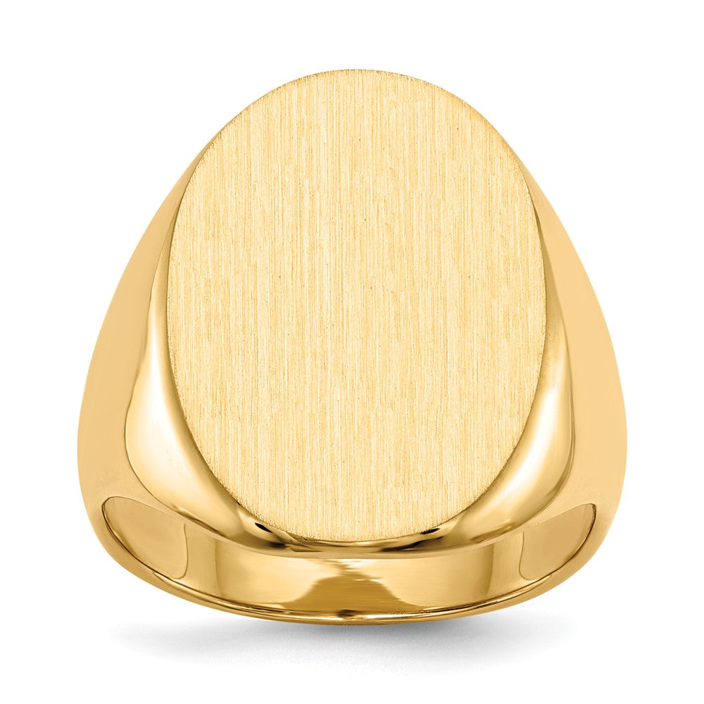 Gold Polished Tall Oval Signet Rings