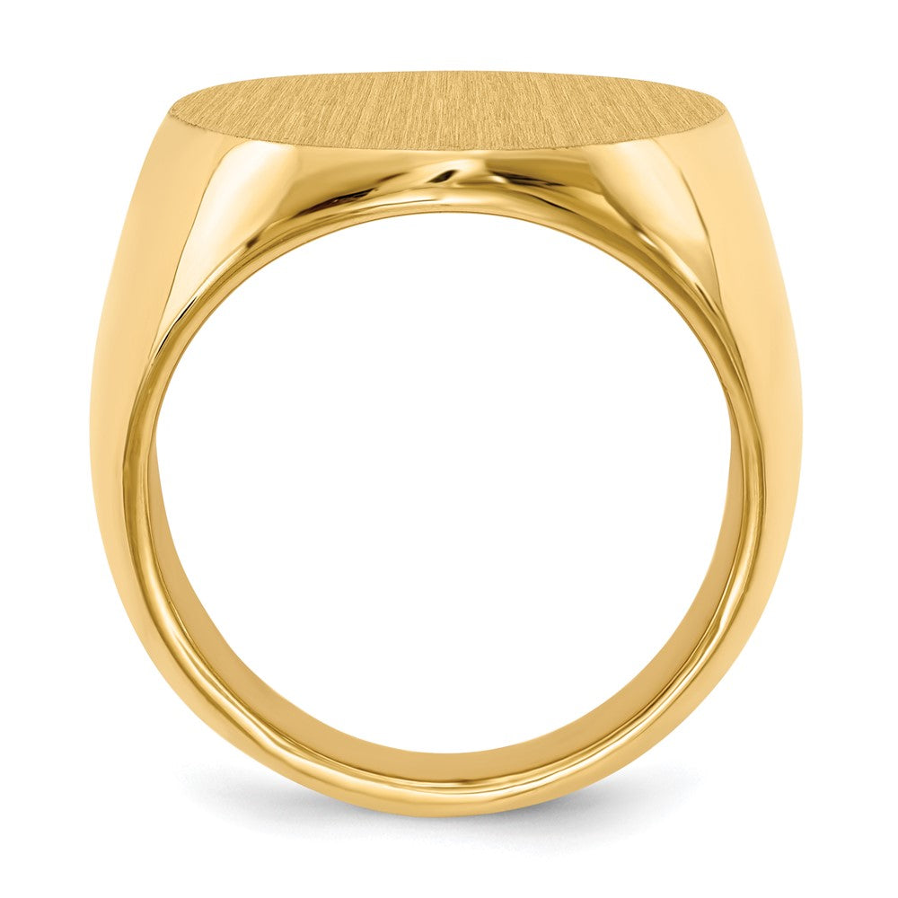 Gold Polished Tall Oval Signet Rings