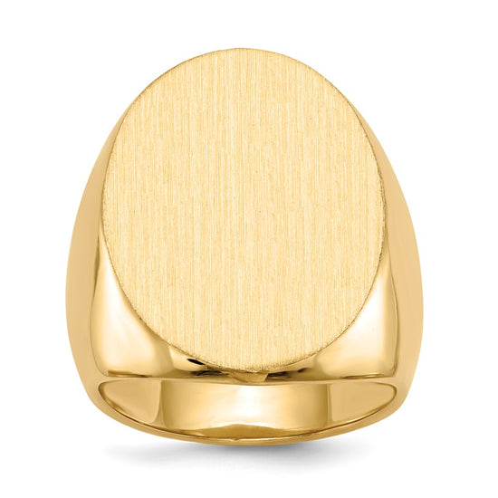 Gold Polished Tall Oval Signet Rings