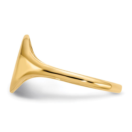 Gold Polished Circle Open Back Signet Ring — 14k Yellow Gold