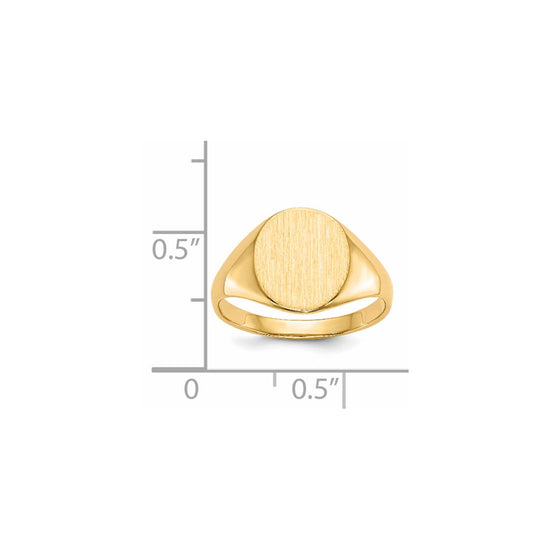 Gold Polished Circle Open Back Signet Ring — 14k Yellow Gold
