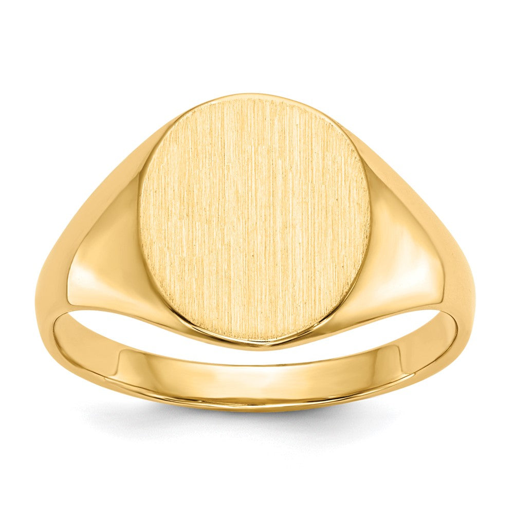 Gold Polished Circle Open Back Signet Ring — 14k Yellow Gold