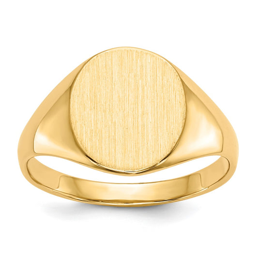 Gold Polished Circle Open Back Signet Ring — 14k Yellow Gold