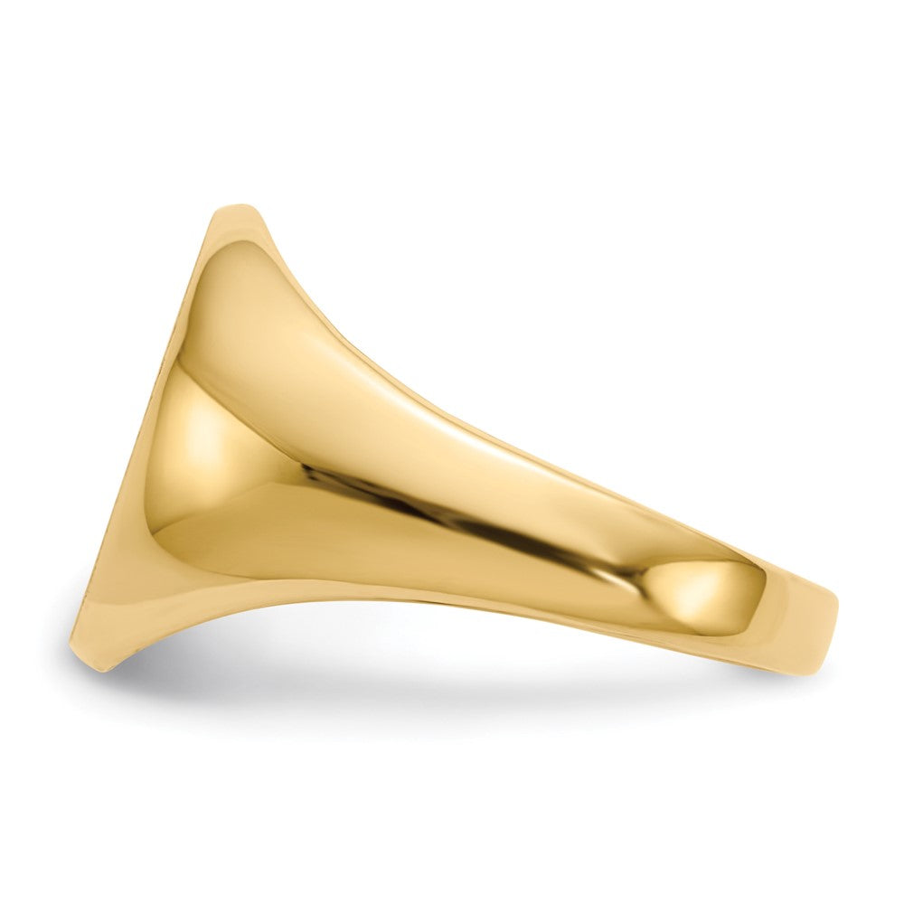 Gold Polished Circle Open Back Signet Ring — 14k Yellow Gold