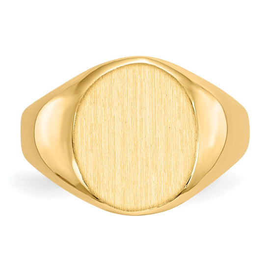 Gold Polished Circle Open Back Signet Ring — 10k Yellow Gold