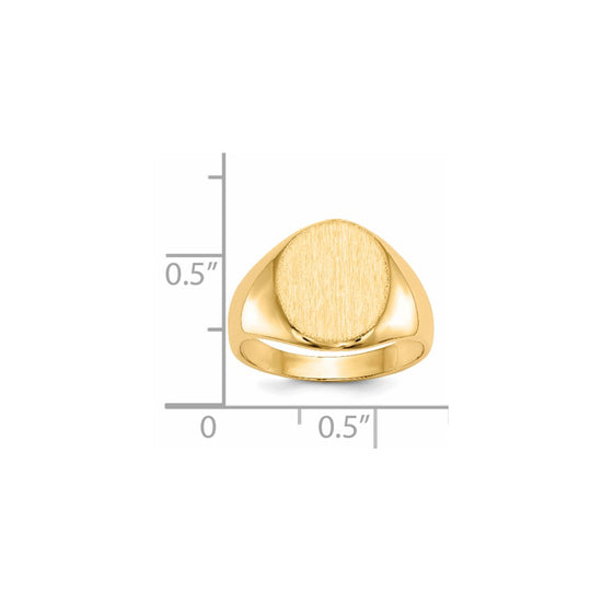 Gold Polished Circle Open Back Signet Ring — 14k Yellow Gold