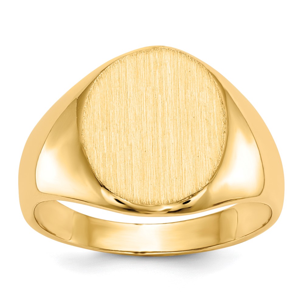 Gold Polished Circle Open Back Signet Ring — 14k Yellow Gold