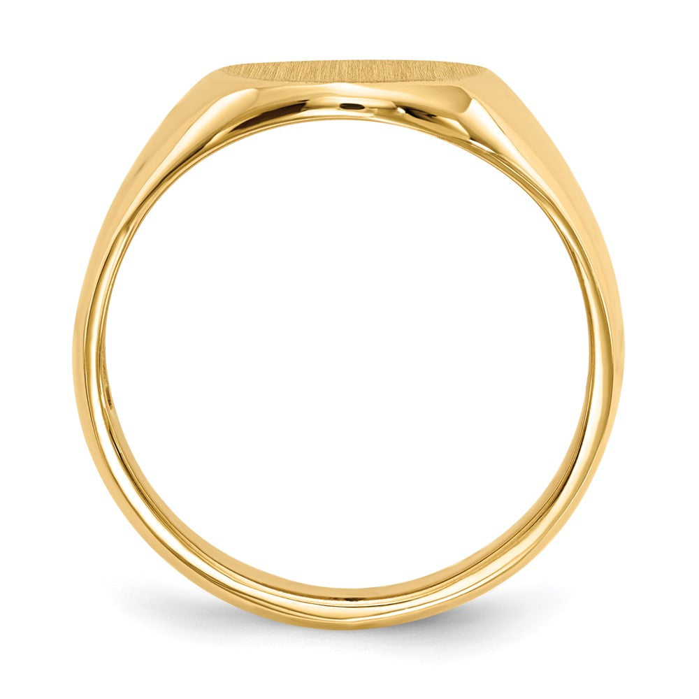 Gold Polished Circle Open Back Signet Ring — 14k Yellow Gold