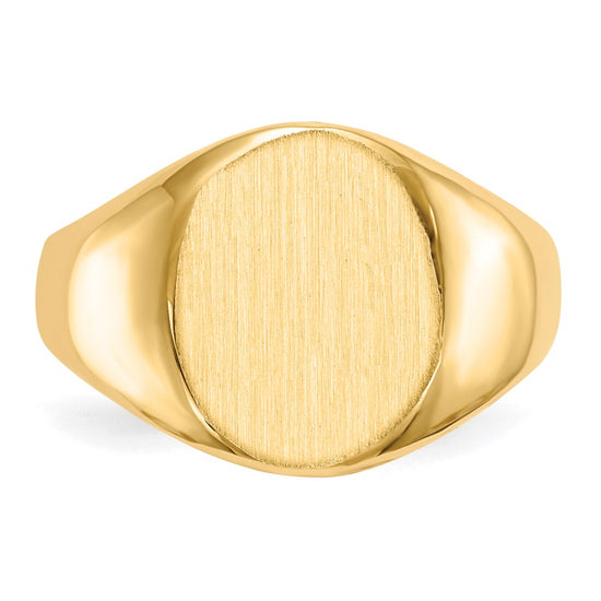 Gold Polished Circle Open Back Signet Ring — 14k Yellow Gold