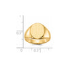 Gold Polished Circle Open Back Signet Ring — 14k Yellow Gold