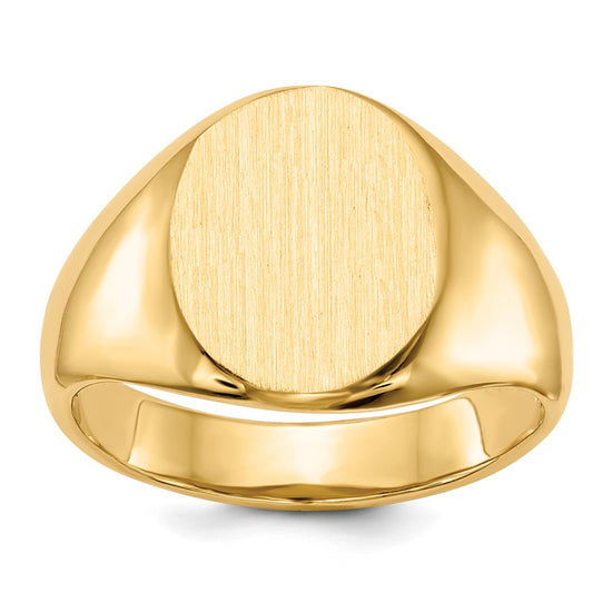 Gold Polished Circle Open Back Signet Ring — 14k Yellow Gold