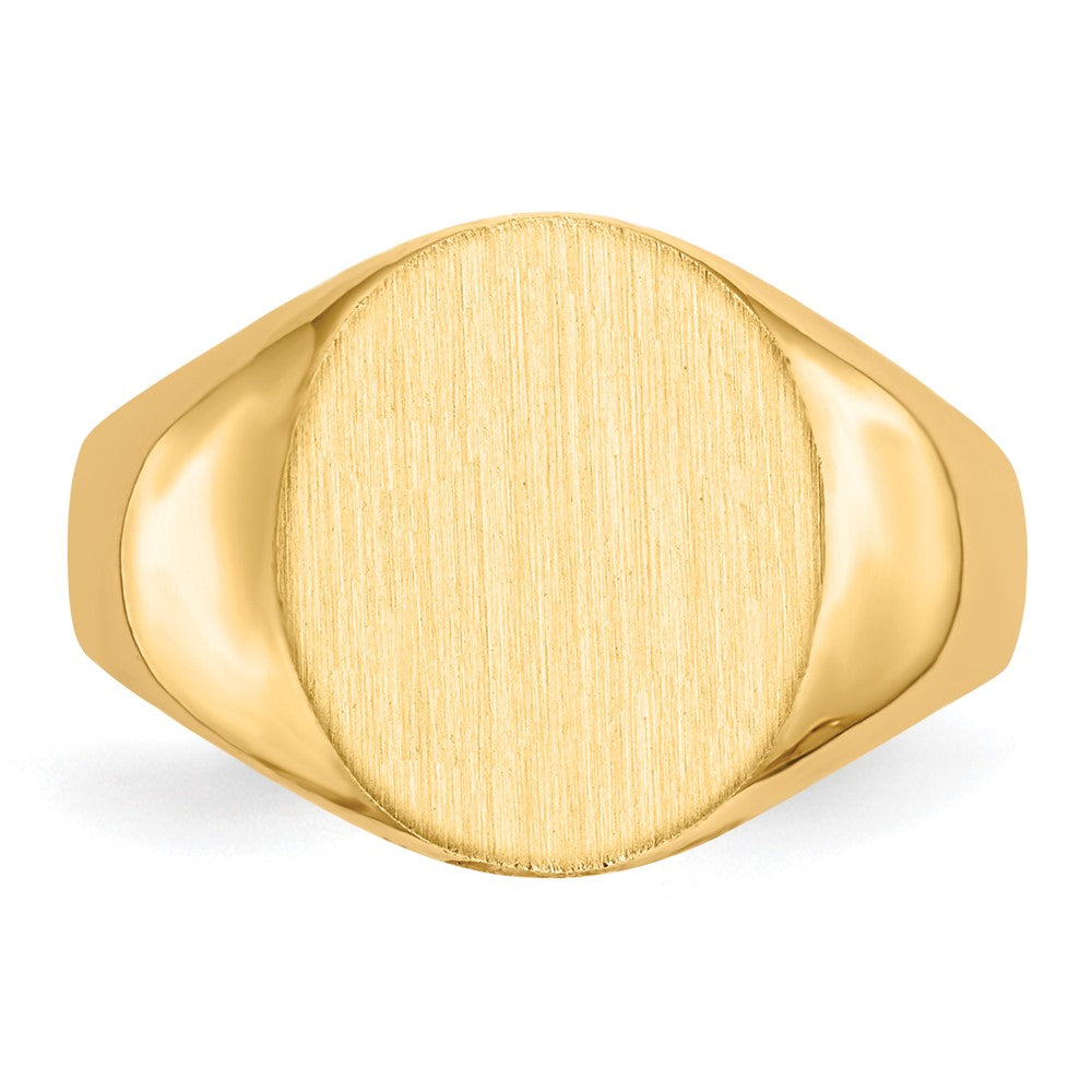 Gold Polished Circle Open Back Signet Ring — 14k Yellow Gold