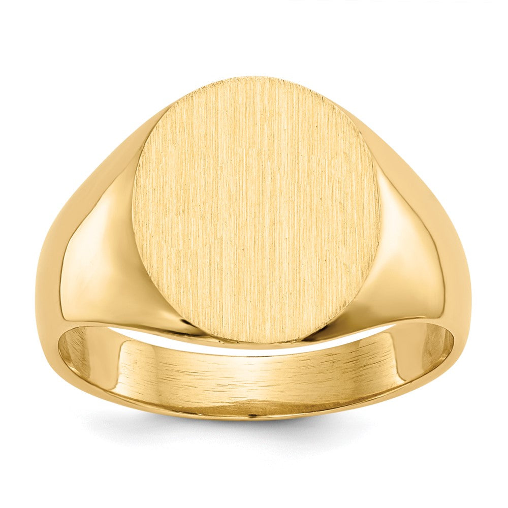 Gold Polished Circle Open Back Signet Ring