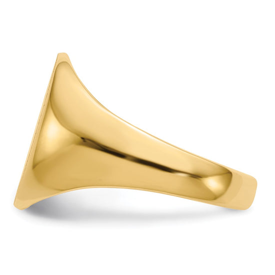 Gold Polished Circle Open Back Signet Ring — 14k Yellow Gold