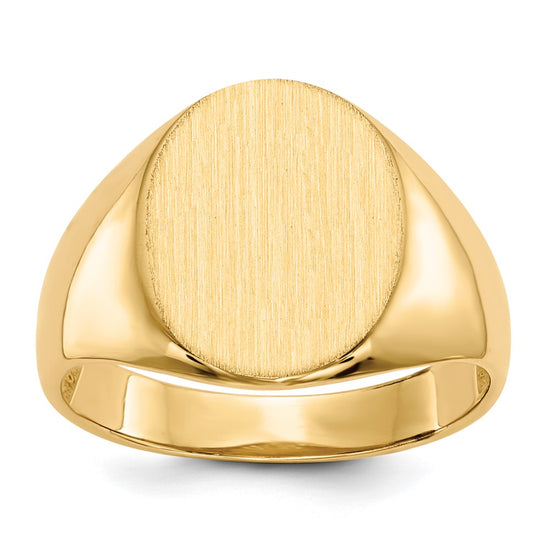 Gold Polished Circle Open Back Signet Ring — 14k Yellow Gold