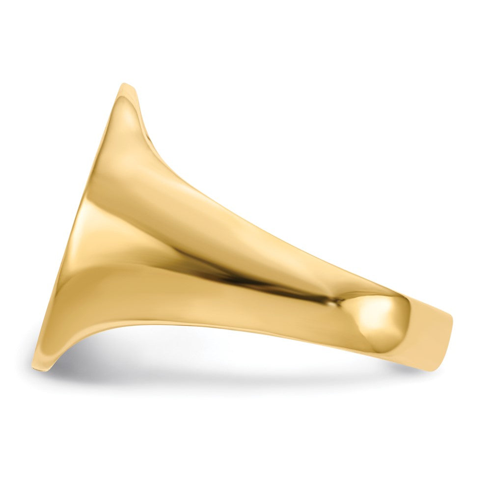 Gold Polished Circle Open Back Signet Ring — 10k Yellow Gold