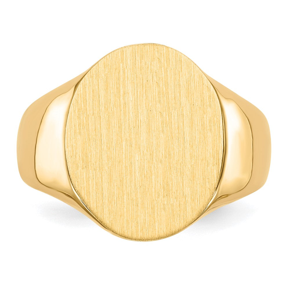 Gold Polished Circle Open Back Signet Ring — 10k Yellow Gold