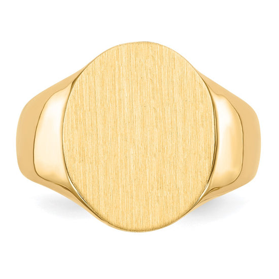 Gold Polished Circle Open Back Signet Ring — 14k Yellow Gold