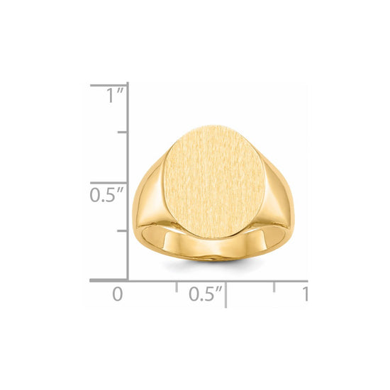 Gold Polished Circle Open Back Signet Ring — 14k Yellow Gold