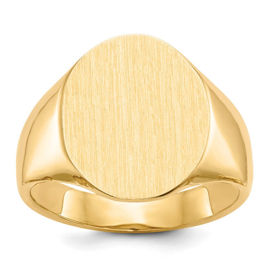 Gold Polished Circle Open Back Signet Ring — 14k Yellow Gold