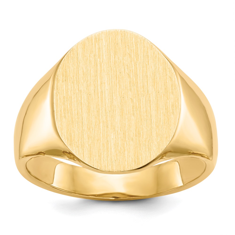 Gold Polished Circle Open Back Signet Ring — 14k Yellow Gold