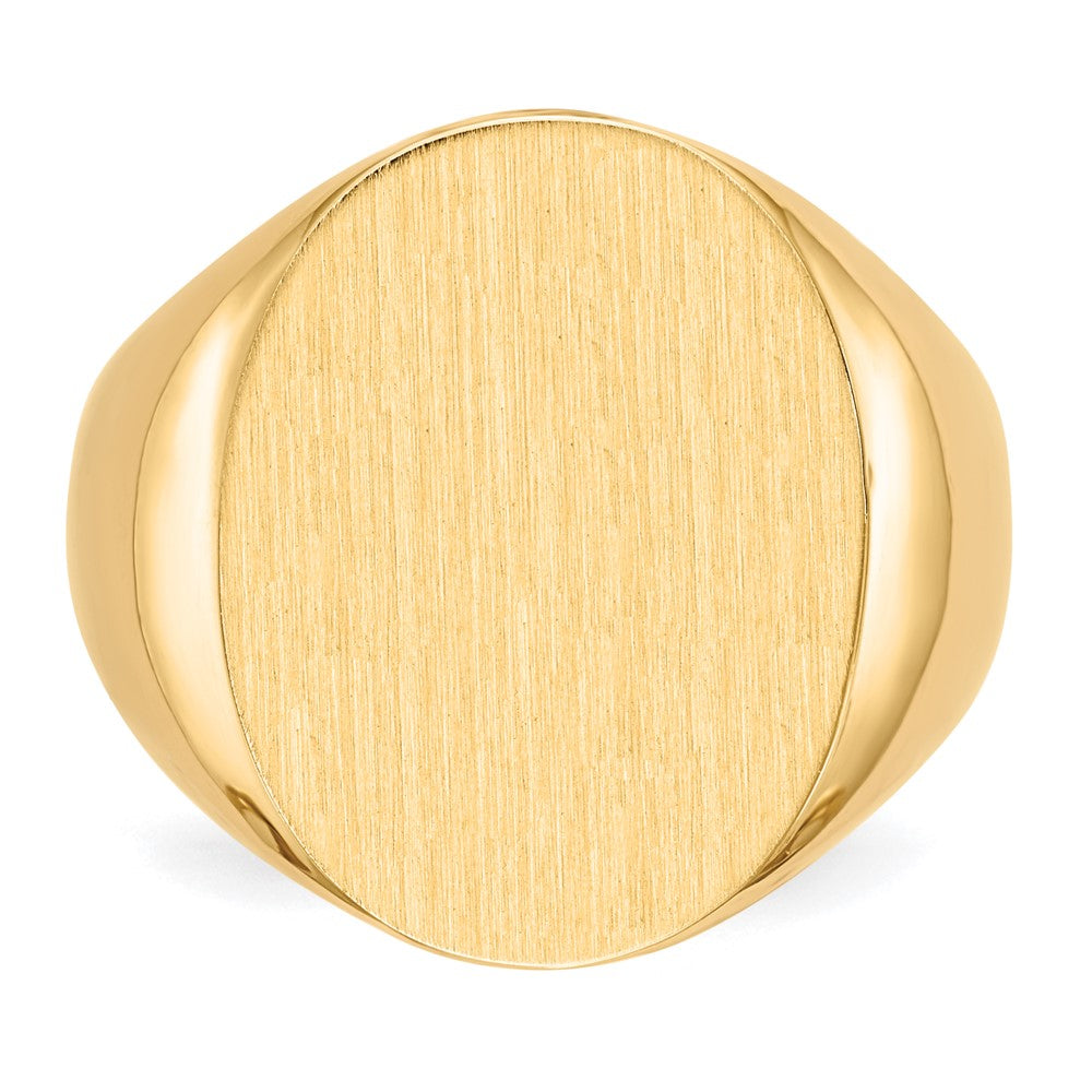 Gold Polished Circle Open Back Signet Ring — 14k Yellow Gold