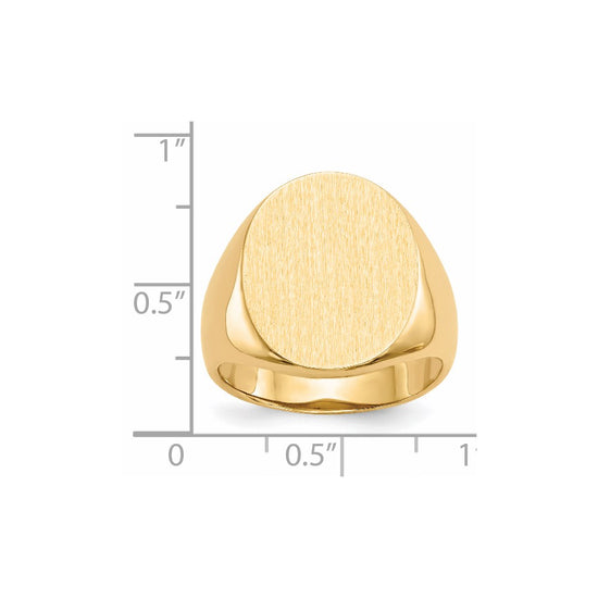Gold Polished Circle Open Back Signet Ring — 14k Yellow Gold