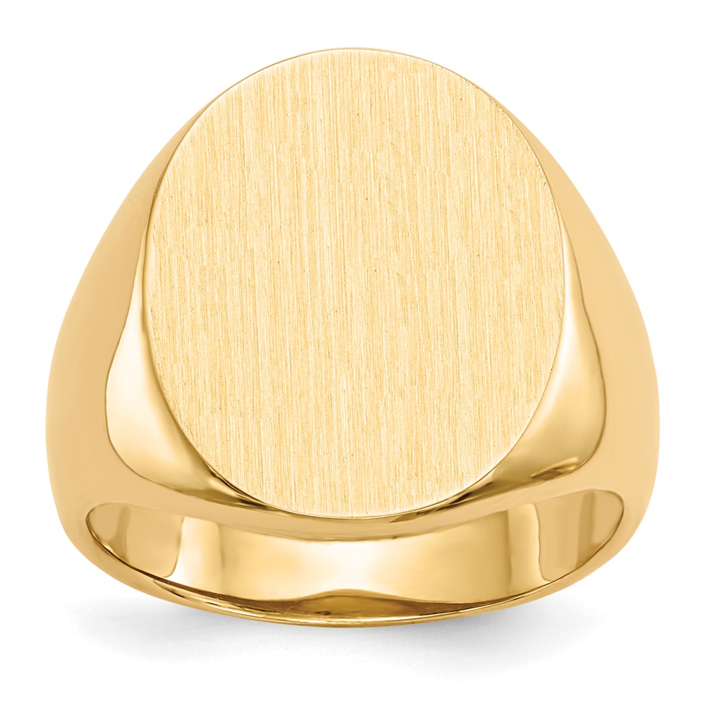 Gold Polished Circle Open Back Signet Ring — 14k Yellow Gold