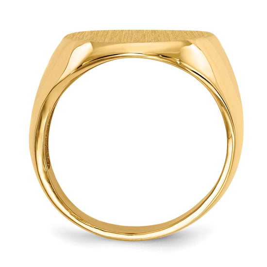 Gold Polished Circle Open Back Signet Ring — 14k Yellow Gold