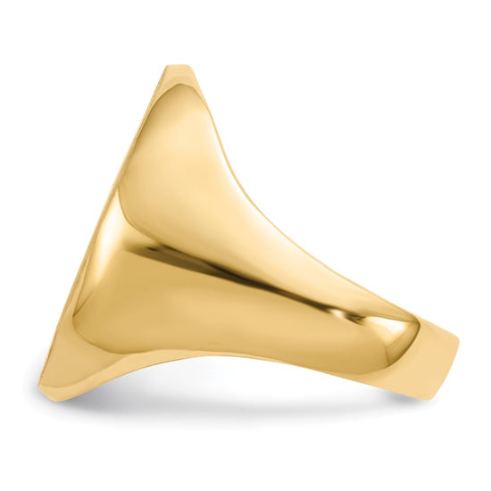 Gold Polished Circle Open Back Signet Ring — 14k Yellow Gold