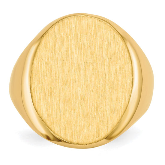 Gold Polished Circle Open Back Signet Ring — 10k Yellow Gold