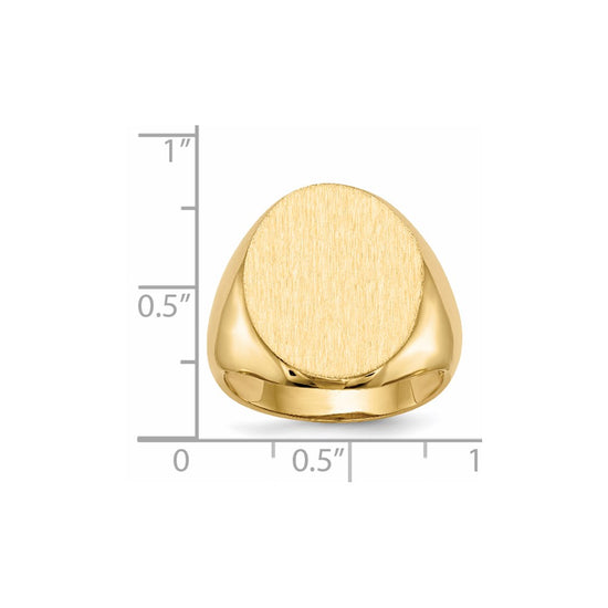 Gold Polished Circle Open Back Signet Ring — 14k Yellow Gold