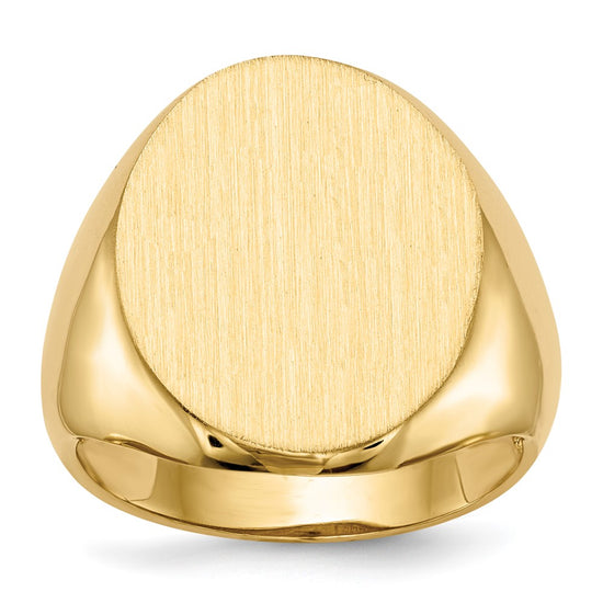 Gold Polished Circle Open Back Signet Ring — 14k Yellow Gold