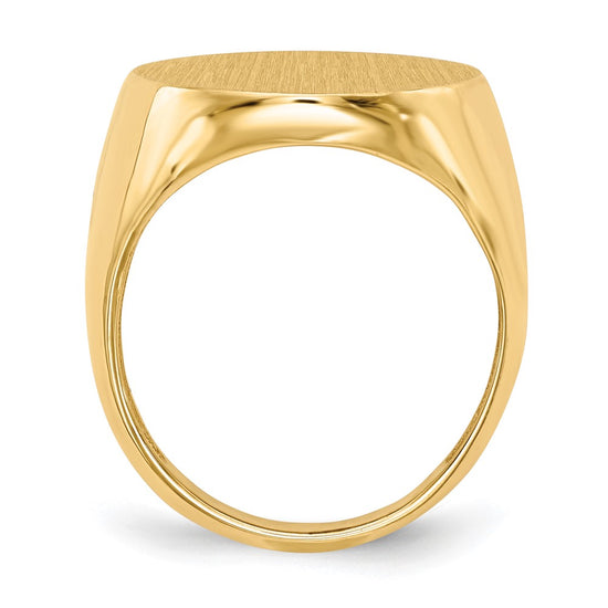 Gold Polished Circle Open Back Signet Ring — 14k Yellow Gold