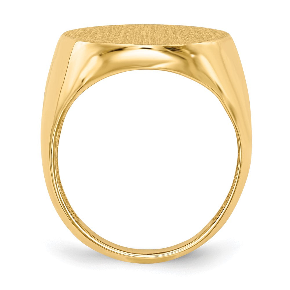 Gold Polished Circle Open Back Signet Ring — 14k Yellow Gold