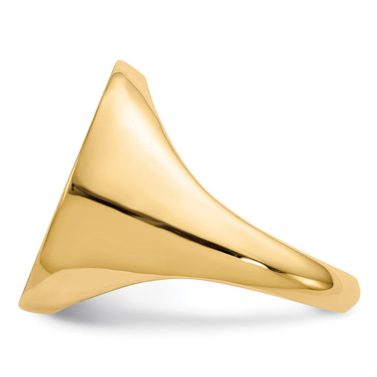 Gold Polished Circle Open Back Signet Ring — 14k Yellow Gold