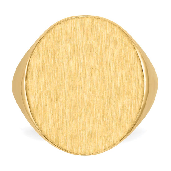 Gold Polished Circle Open Back Signet Ring — 14k Yellow Gold