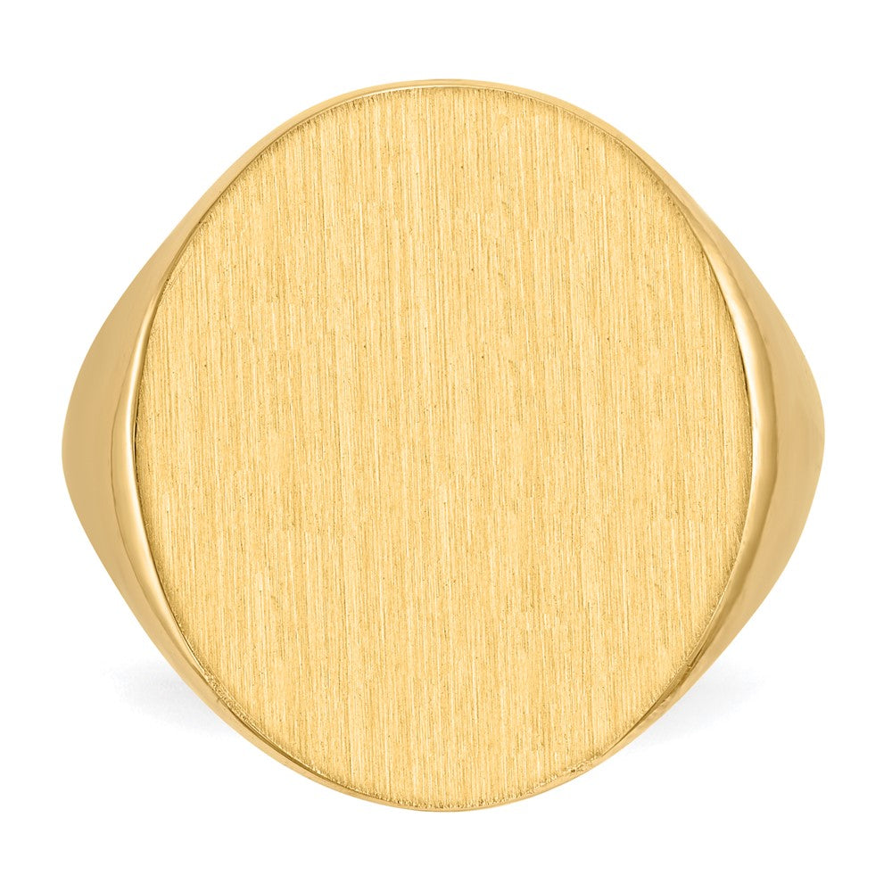 Gold Polished Circle Open Back Signet Ring — 14k Yellow Gold