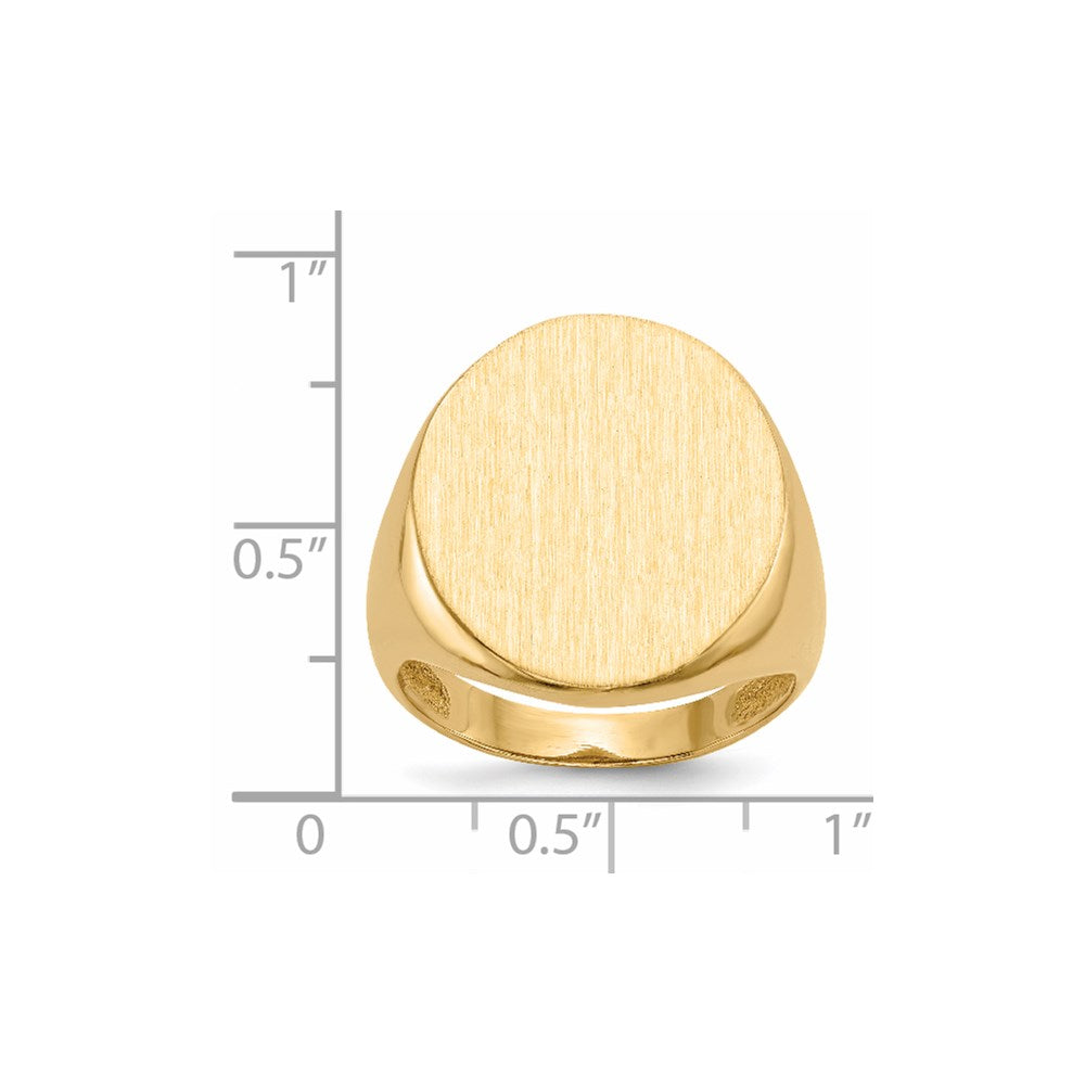 Gold Polished Circle Open Back Signet Ring — 14k Yellow Gold