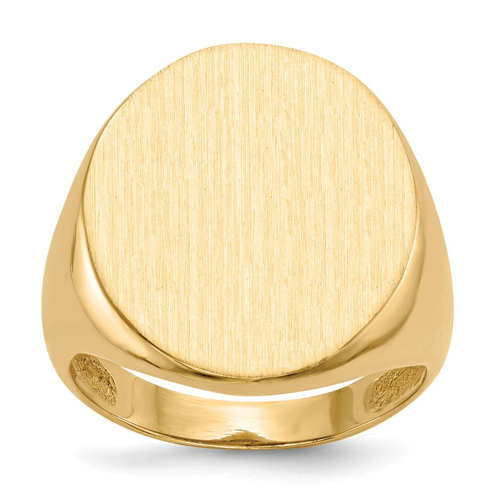 Gold Polished Circle Open Back Signet Ring — 14k Yellow Gold