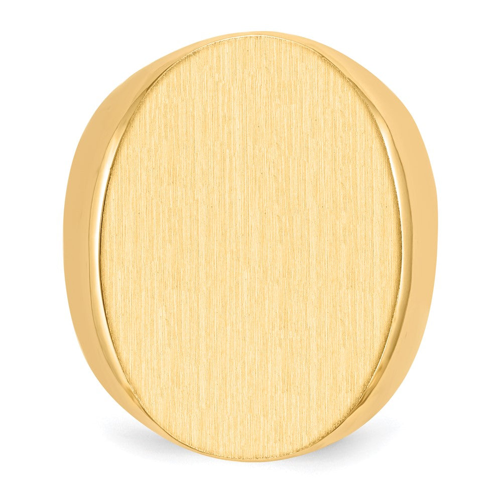 Gold Polished Tall Oval Open Back Signet Ring
