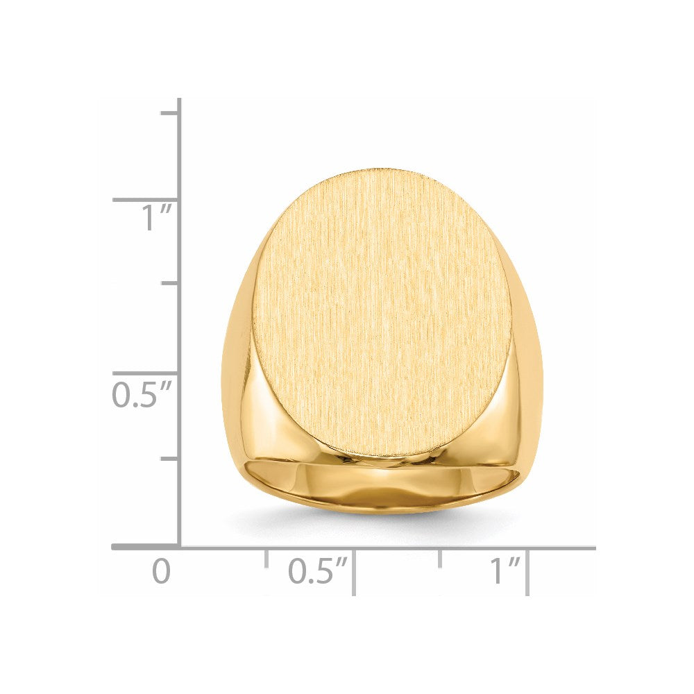 Gold Polished Tall Oval Open Back Signet Ring