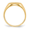Gold Polished Circle Closed Back Signet Ring — 15x13.5 mm