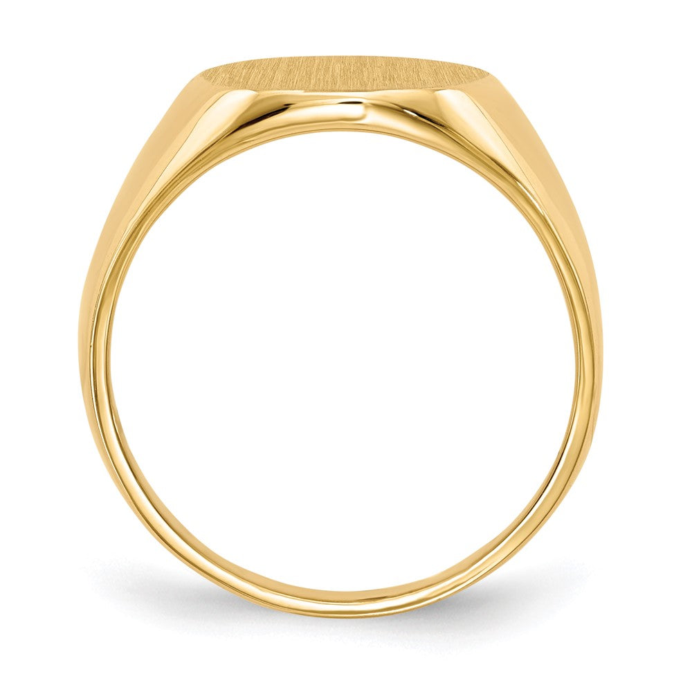 Gold Polished Circle Closed Back Signet Ring — 15x13.5 mm