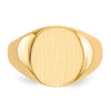 Gold Polished Circle Closed Back Signet Ring — 15x13.5 mm