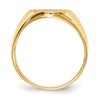 Gold Polished Circle Closed Back Signet Ring — 14x13 mm