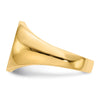 Gold Polished Circle Closed Back Signet Ring — 14x13 mm