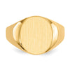 Gold Polished Circle Closed Back Signet Ring — 14x13 mm