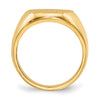 Gold Polished Circle Closed Back Signet Ring — 17.5x14.5 mm